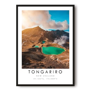 Tongariro Travel Print, New Zealand Print, Photography, Prints of New Zealand, Popular Gift A1/A2/A3/A4/A5