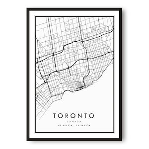 Toronto Map Print, Toronto Print, Toronto City Map Print Minimalist, Prints of Canada, Custom map A1/A2/A3/A4/A5