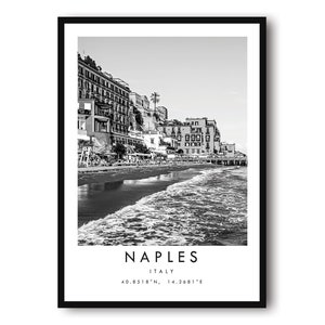 Naples Travel Print, Naples Poster, Unique Wallart Decor, Black and White Home Decor, Italy Naples  Popular Print A1/A2/A3/A4/A5