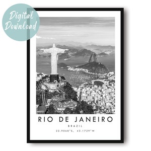 Rio de janeien Reise Poster | Digitaler Download | 25 verschiedene Größenoptionen