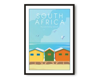 South Africa Travel Poster, South Africa Poster, Colourful Print, Unique Wall Art,  Minimalist Home Décor, City  A1/A2/A3/A4/A5