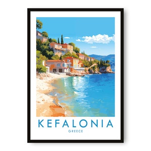 Kefalonia reisposter, Kefalonia reisposter, Griekenland print, reisdecor, populaire print, verjaardagscadeau, A1/A2/A3/A4/A5