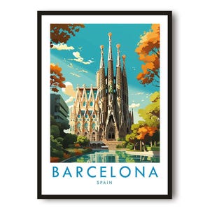 Barcelona Travel Poster | Spanish Wall Art image 1