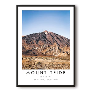 Mount Teide Travel Print, Tenerife poster, uniek muurkunstdecor, woondecoratie, Spanje Tenerife, populaire print A1/A2/A3/A4/A5