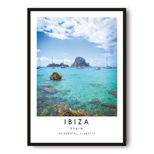 Ibiza Reise Print, Ibiza Poster, Einzigartige Wandkunst, Minimalistische Wohnkultur, Stadt A1/A2/A3/A4/A5