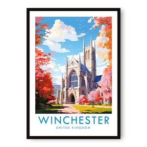 Winchester Reisedruck, Winchester Reiseposter, Vereinigtes Königreich Druck, Reisedekor, beliebter Druck, Geburtstagsgeschenk, A1/A2/A3/A4/A5