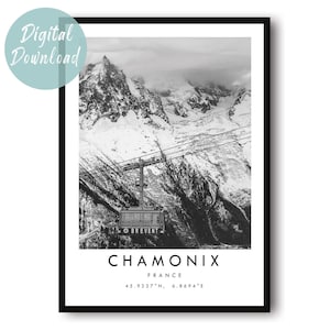 Chamonix Reisedruck | Digitaler Download | 25 verschiedene Größenoptionen