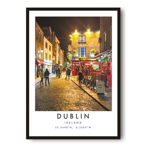 Impressão de viagem de Dublin, pôster de Dublin, decoração de parede exclusiva, decoração de casa, impressão da Irlanda, impressão popular A1/A2/A3/A4/A5