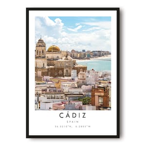 Impression de voyage Cadix, affiche Cadix, décoration art mural unique, décoration d'intérieur, Cadix Espagne, impression populaire A1/A2/A3/A4/A5