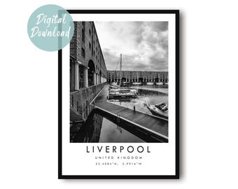 Liverpool Travel Poster Digital Download | Minimilist Wall Art | Printable City Decor