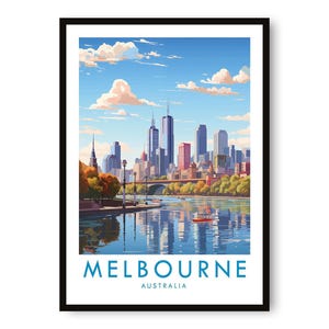 Melbourne Australia Skyline Art Print: Travel Poster