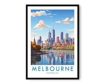 Melbourne Australia Skyline Art Print: Travel Poster