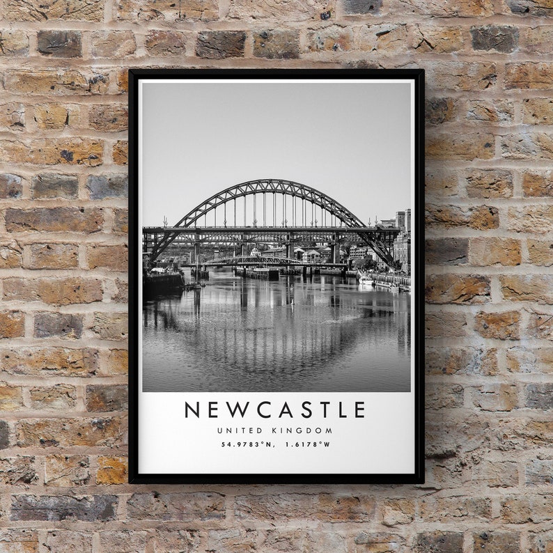 Newcastle Travel Print Newcastle Poster Unique Wallart Etsy