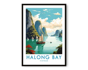 Halong Bay Vietnam Travel Poster: Giclée Fine Art Print