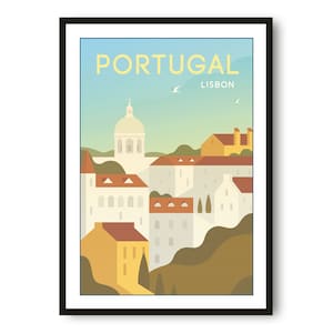 Portugal Travel Poster, Lisbon Poster, Colourful Print, Unique Wall Art, Minimalist Home Décor, City  A1/A2/A3/A4/A5