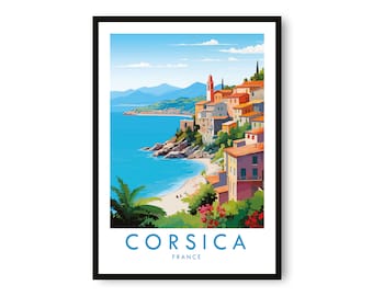 Corsica Travel Print, Corsica Travel Poster, France Print, Travel Decor, Popular Print, Birthday Gift, A1/A2/A3/A4/A5