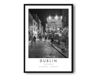 Dublin, Ierland: Zwart-wit reisposter