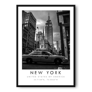New York Reisedruck, New York Posterdruck, New York Wandkunst Minimalistisch, New York Karte Druck, Drucke von New York, beliebtes Geschenk