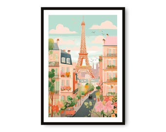 Paris Travel Poster: Giclée Fine Art Print
