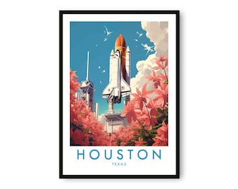 Houston Travel Poster: Texas Wall Art Print