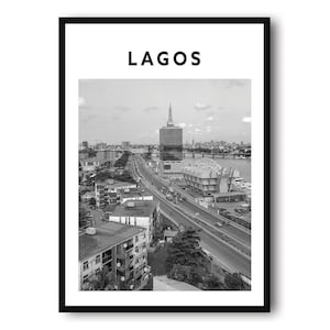 Lagos Nigeria Reisprint: Minimalistische Muurdecoratie
