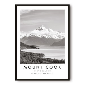 Mount Cook Travel Print, New Zealand Print, Wall Art Minimalist, Photography, Prints of New Zealand, Popular Gift A1/A2/A3/A4/A5