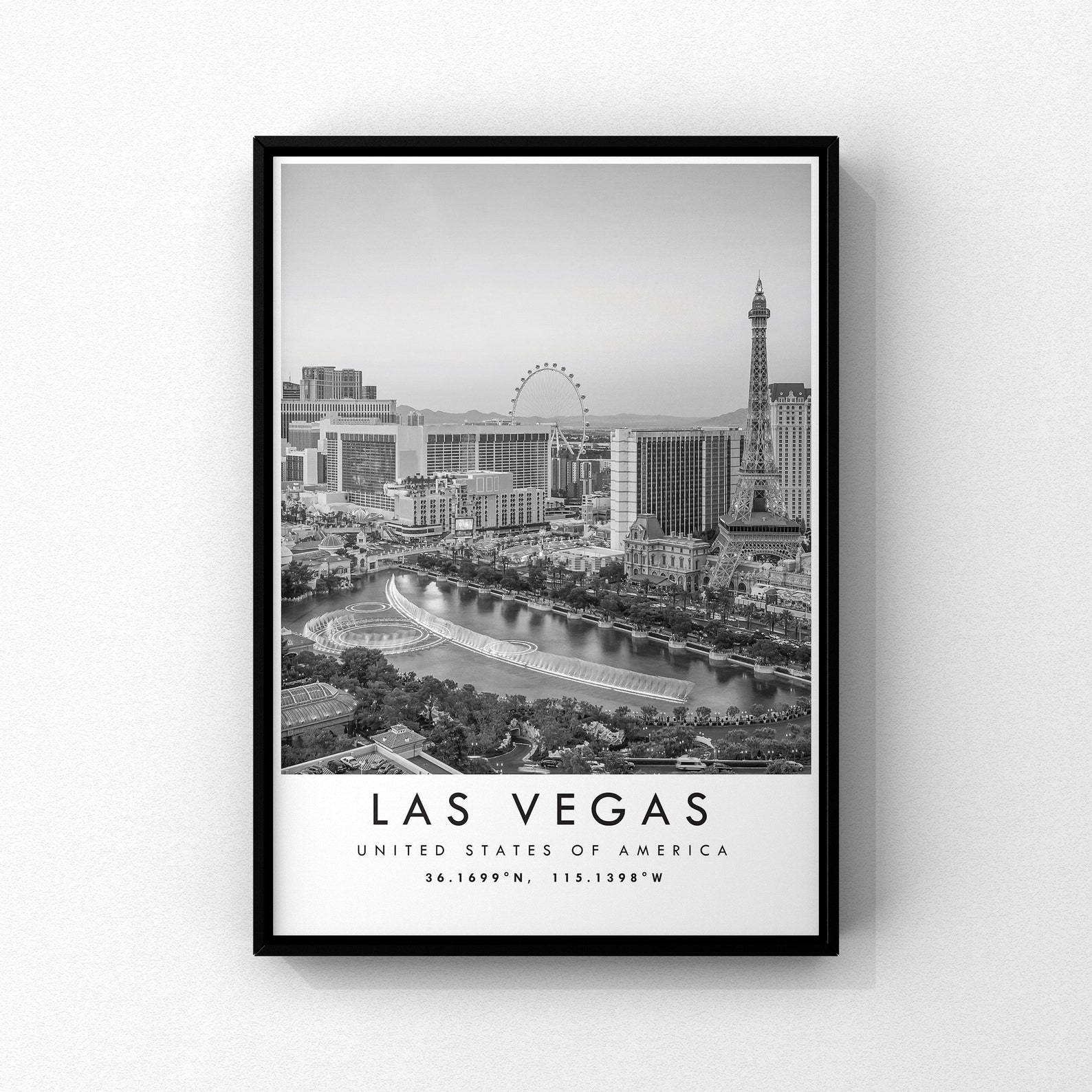 Las Vegas Travel Print Las Vegas Poster Unique Wallart Etsy