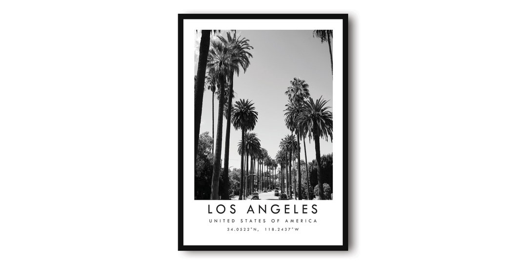 Los Angeles Travel Print Los Angeles Poster Unique Wallart Etsy