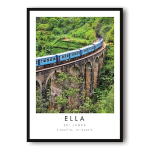 Impression de voyage Ella, affiche du Sri Lanka, impression couleur, décoration d'intérieur minimaliste, ville A1/A2/A3/A4/A5