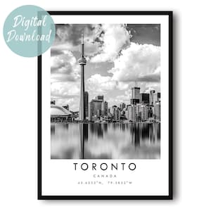 Poster de voyage de Toronto en téléchargement numérique | Art mural minimaliste | Décoration de ville imprimable