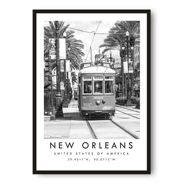 New Orleans Travel Print, New Orleans Poster Print, New Orleans Wall Art Minimalist, New Orleans Print A1/A2/A3/A4/A5