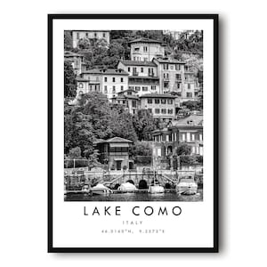 Stampa fotografica del Lago di Como: arte murale minimalista in Italia