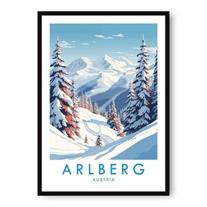 Arlberg Skiing Print: Austria Travel Poster, Mountain Decor