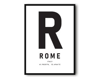 Rome Poster Print: Minimalist Italy Travel Art