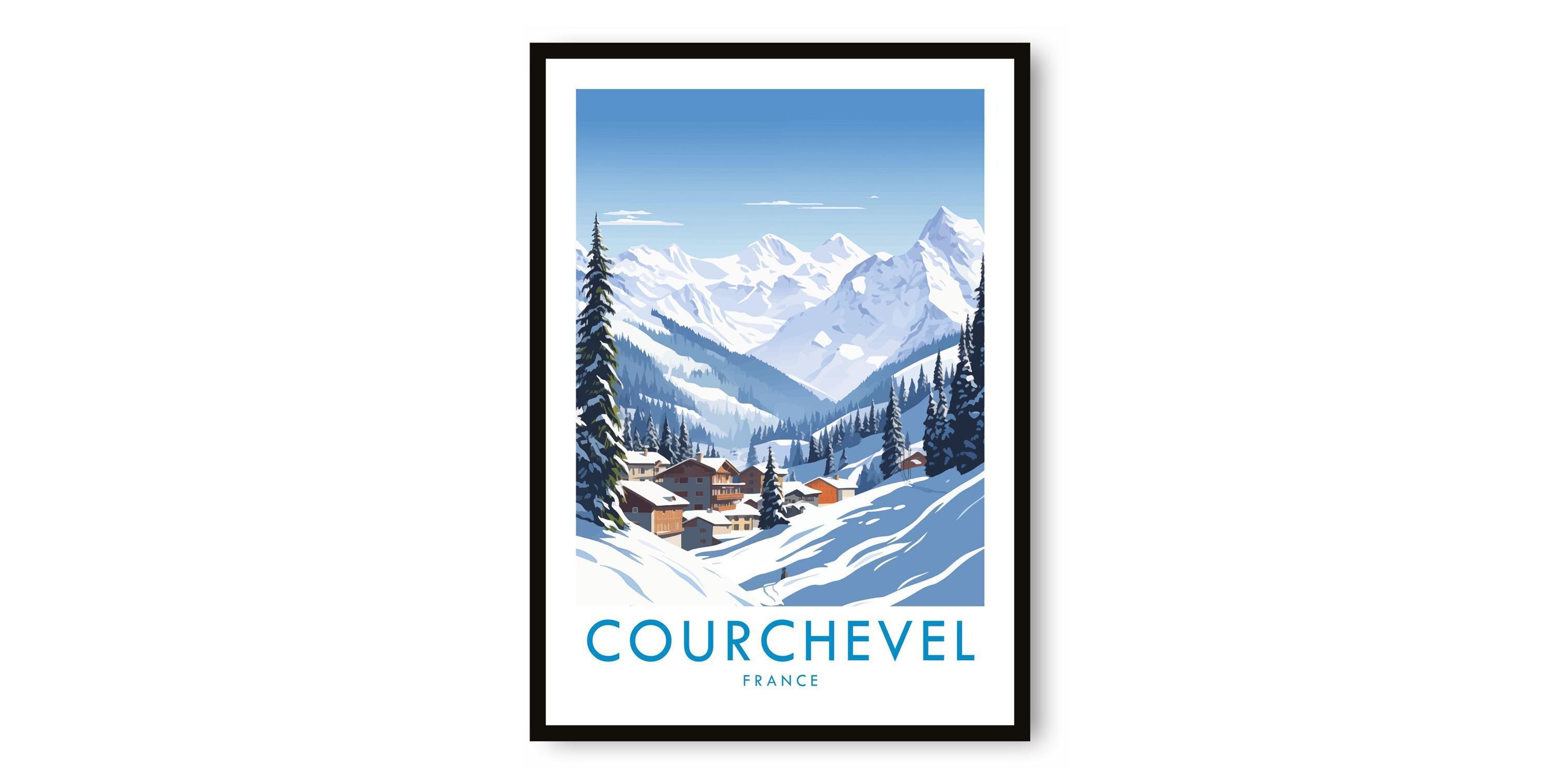 Courchevel Skiing Print: French Alps Travel Poster - Etsy