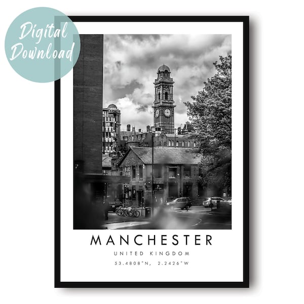 Manchester Travel Print | Digital Download | 25 Different Size Options