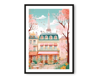 Paris Travel Poster: Giclée Fine Art Print