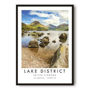 Lake District Travel Print, United Kingdom Poster, Minimalist Home Decor, City  A1/A2/A3/A4/A5