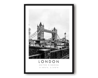 London Travel Print, London Poster, Unique Wallart Decor, Black and White Home Decor, England London , Popular Print A1/A2/A3/A4/A5