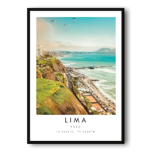 Lima Travel Print, Peru Poster, Unique Wallart Decor, Home Decor, Lima Peru, Popular Print A1/A2/A3/A4/A5