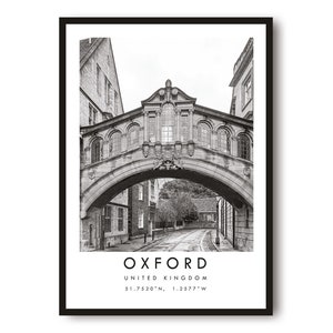 Oxford Travel Print, Oxford Poster, Unique Wallart Decor,  Home Decor, England Oxford , Popular Print A1/A2/A3/A4/A5
