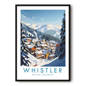 Whistler Ski Print: Vintage Kanada Reiseplakat