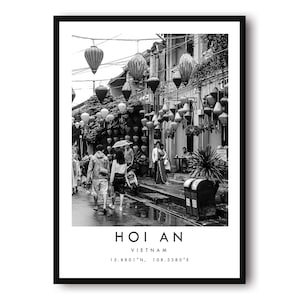 Hoi An Travel Print, Black and White Travel Print, Hoi An Vietnam Print, Minimalist Travel Posters,Art   Popular Print, Popular Gift