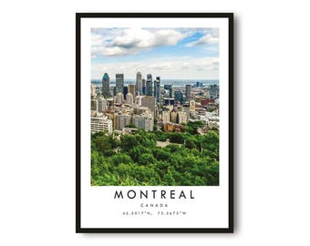 Montreal Skyline Print: Minimalist Canada Travel Poster
