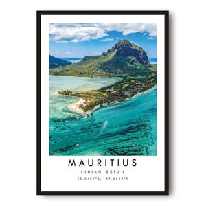 Mauritius Travel Poster: Minimalist Island Wall Art