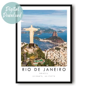 Impresión de viaje a Río de Janeiro / Descarga digital / 25 opciones de tamaños diferentes