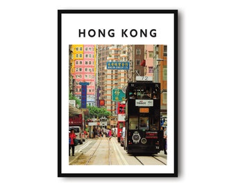 Hong Kong Travel Print, Hong Kong Poster Print, Hong Kong Wall Art Minimalist, Prints of Hong Kong, Popular Gift A1/A2/A3/A4/A5