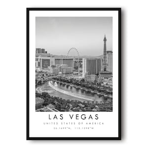 Las Vegas Travel Print, Las Vegas Poster, Unique Wallart Decor, Black and White Home Decor, America Las Vegas , Popular Gift A1/A2/A3/A4/A5