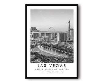 Las Vegas Travel Print, Las Vegas Poster, Unique Wallart Decor, Black and White Home Decor, America Las Vegas , Popular Gift A1/A2/A3/A4/A5