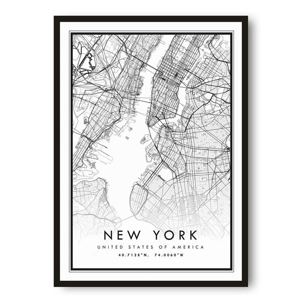 New York Map Print, New York  Print, New York City Map Print Minimalist, Prints of America, Custom map A1/A2/A3/A4/A5